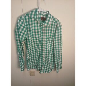 MEN SHIRT TRACHTEN  SIZE Small Green Plaid Greman!!